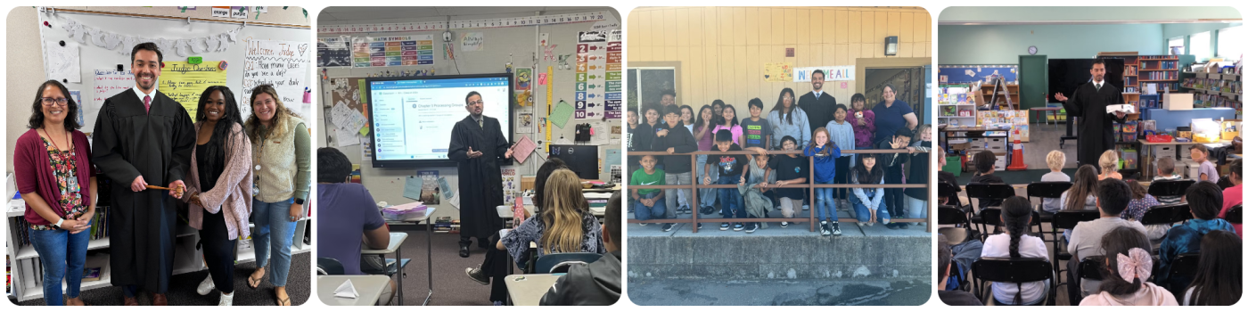 Judicial officers visiting school for Judges in the classroom program