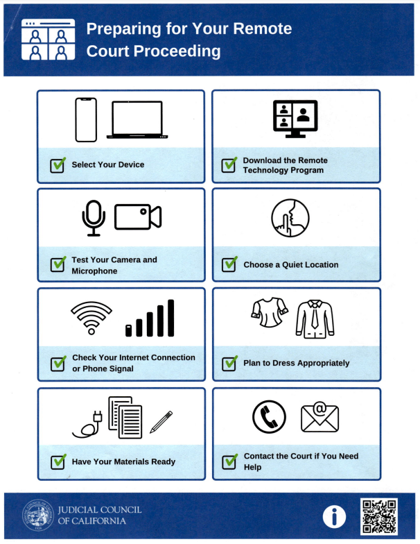 Remote Court Proceeding Checklist