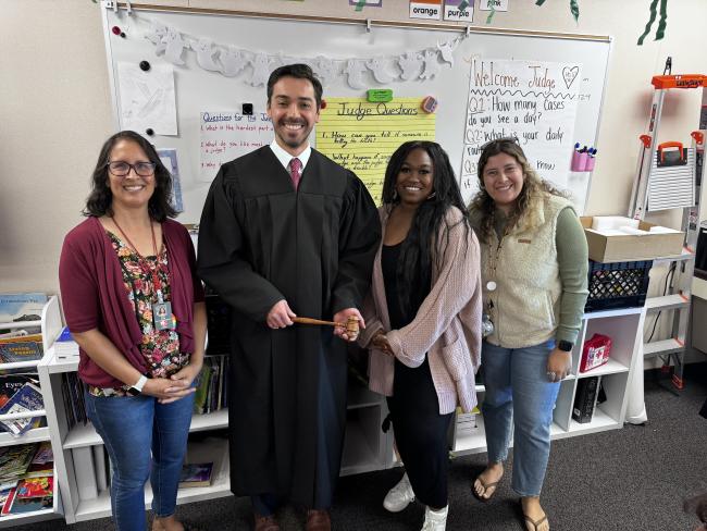 Judge Rodgriguez with teachers